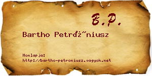 Bartho Petróniusz névjegykártya