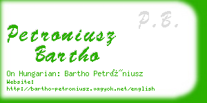 petroniusz bartho business card